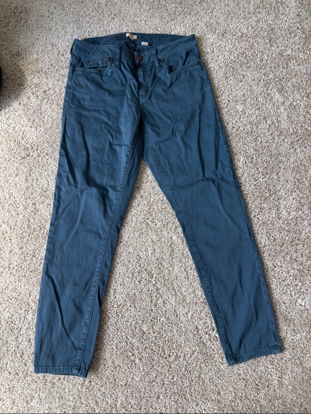 J. Crew Teal Ankle-Length Cropped Pants